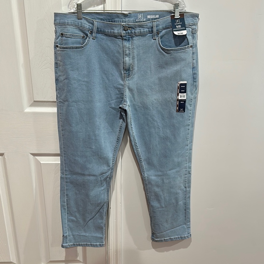 NOT FOR SALE George Stretch Denim Jeans Light Blue Size 38x29 - Picture 1 of 7